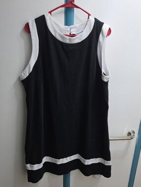New York & Company Black Tunic with White Trim